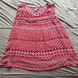 Red Boho Sleeveless Blouse - Lightweight & Comfy